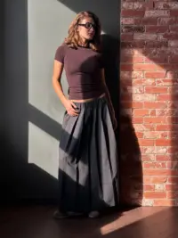 Classic Pleated Wool Skirt